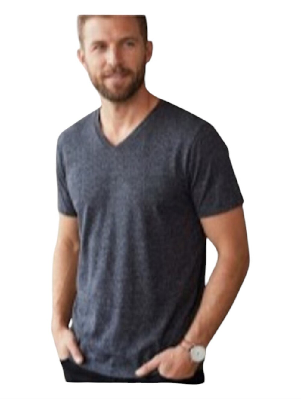 Hurley V-Neck Dark Heather Tee Size M